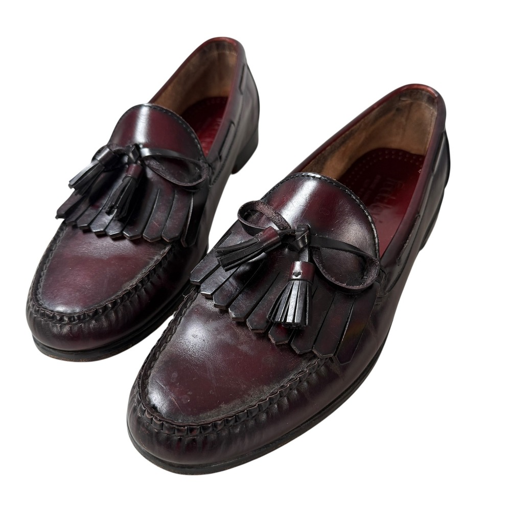 VTG FootJoy Mens Burgundy Leather Tassel Loafers Dress Shoes 10.5 *Read